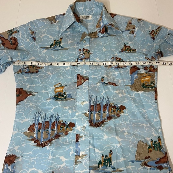 Vtg J.P. Austin Butterfly Collar Polyester Hawaiian Shirt 70s - Picture 3 of 7